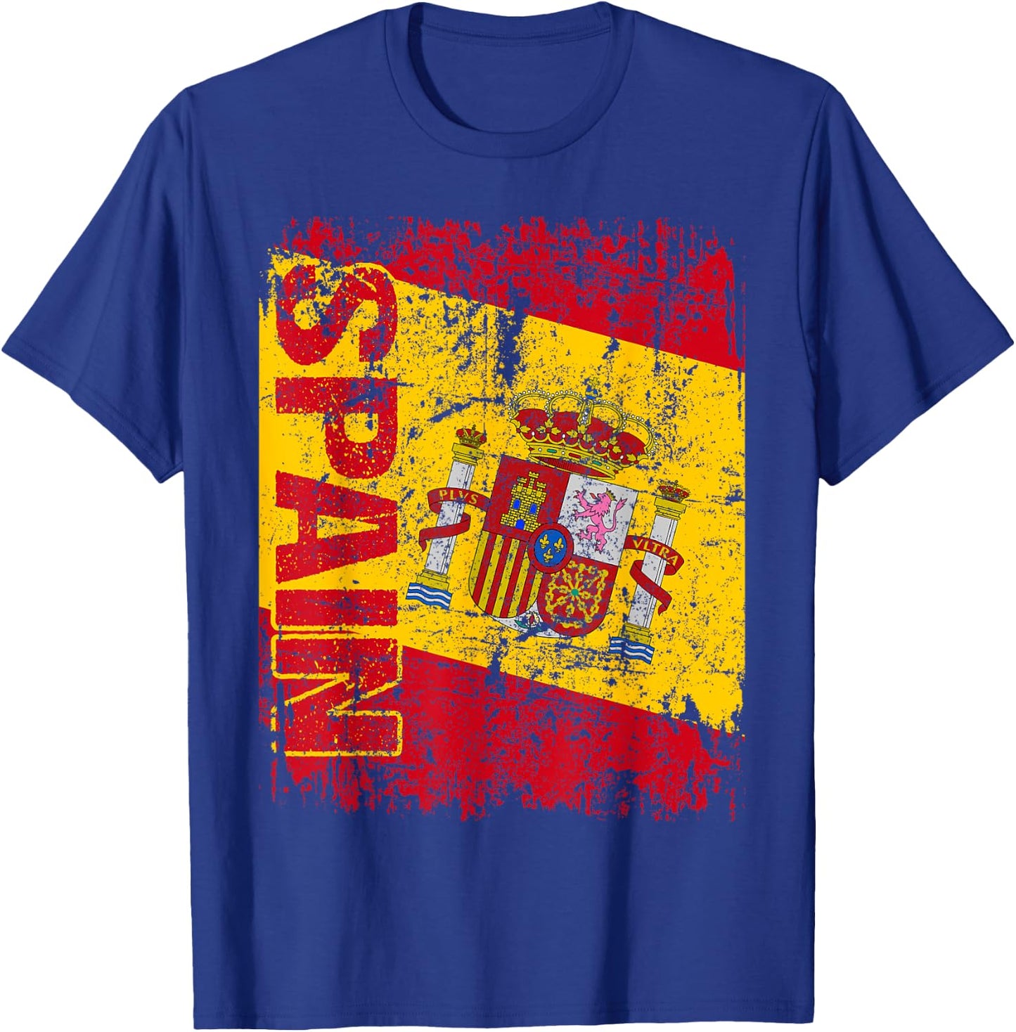 SPAIN Flag Vintage Distressed SPAIN T-Shirt - T-Shirt | Royal