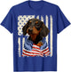 Dachshund Dog American Flag 4th Of July Patriotic T-Shirt - T-Shirt | Royal