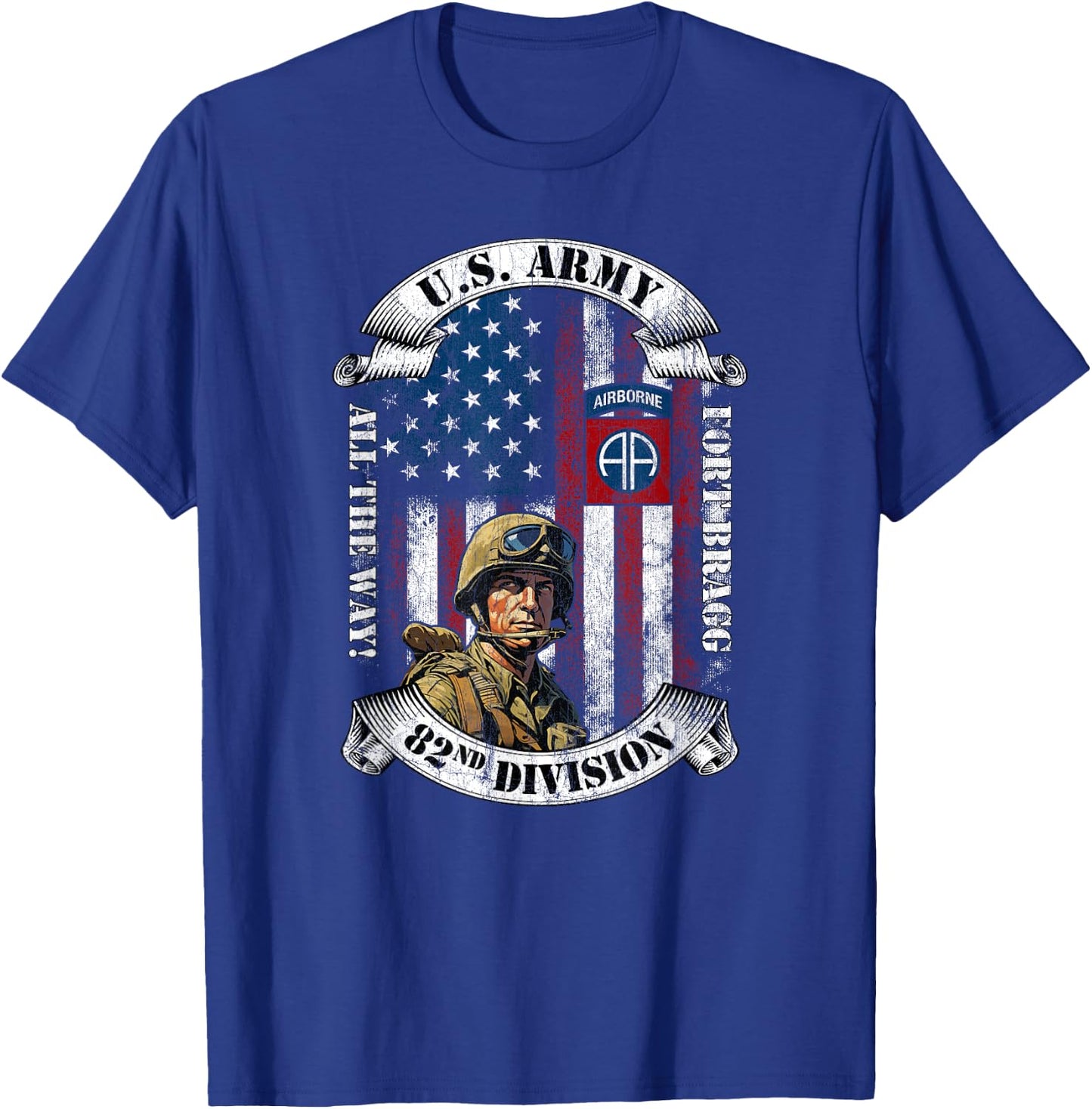Fort Bragg Death From Above 82nd Airborne Paratrooper Gifts T-Shirt - T-Shirt | Royal