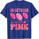 In October We Wear Pink Football Leopard Breast Cancer T-Shirt - T-Shirt | Royal