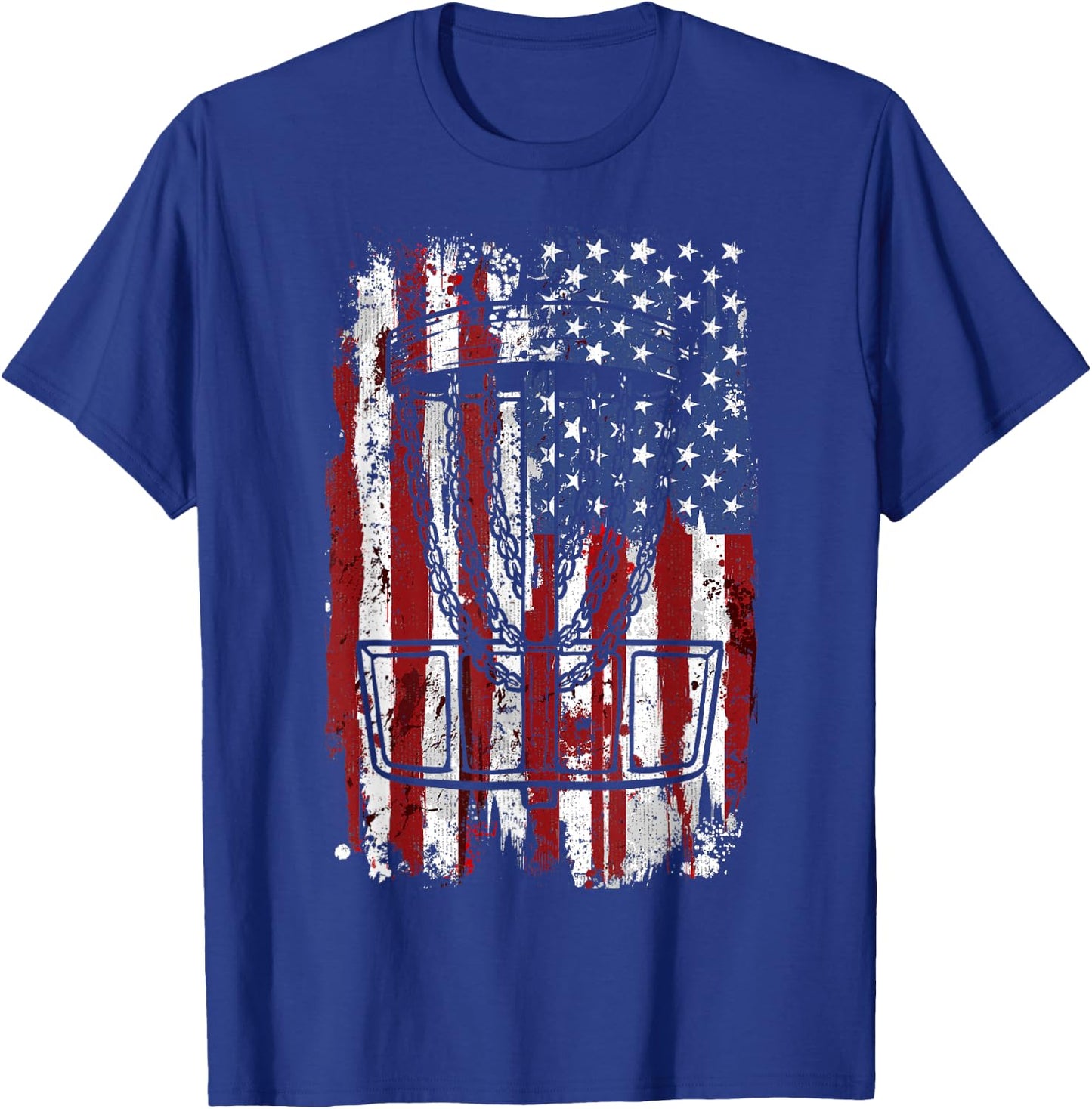 Disc golf Disc golfer player American USA T-Shirt - T-Shirt | Royal
