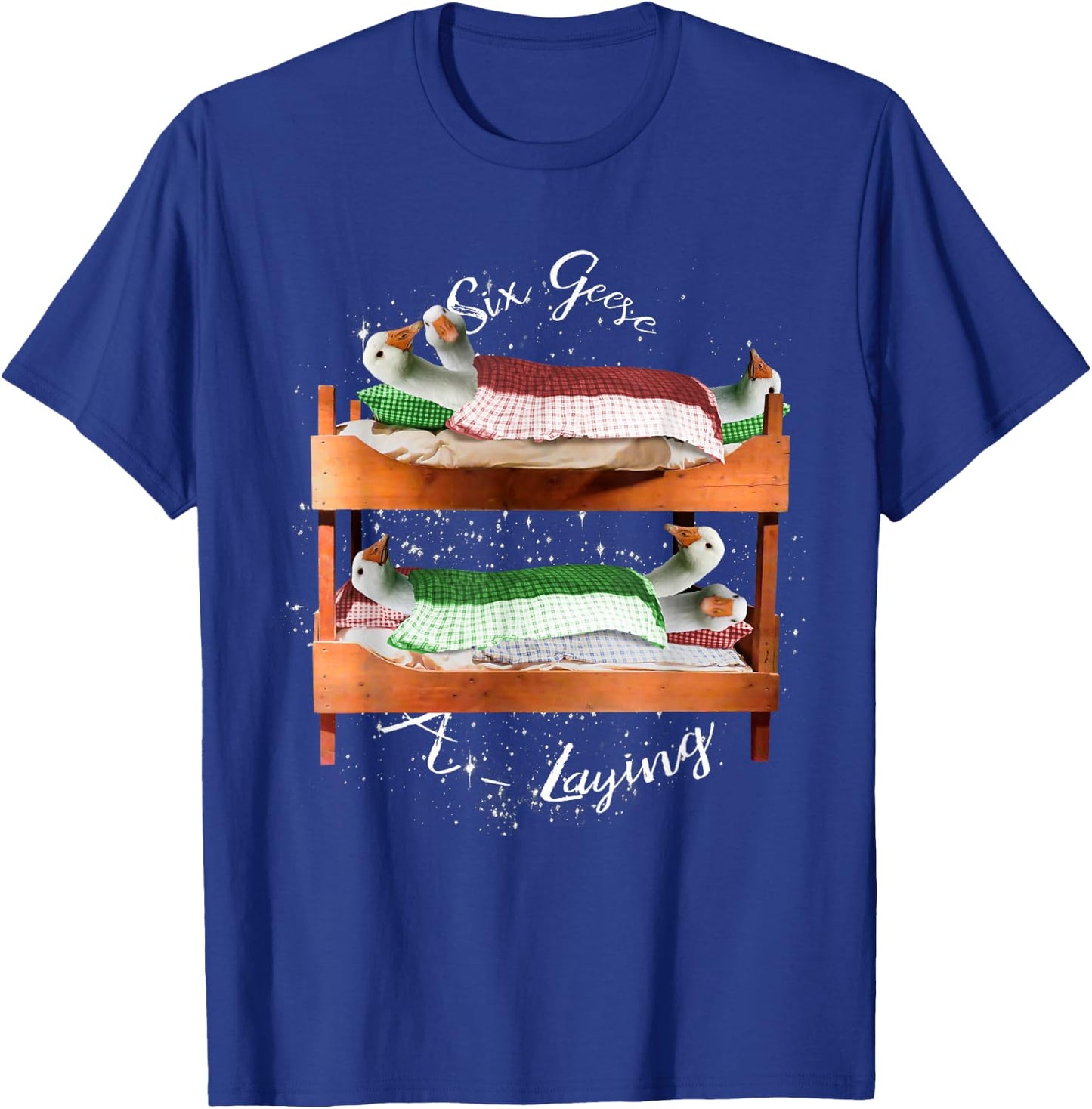 6 Six Geese A Laying, 12 Twelve Days Christmas T-Shirt - T-Shirt | Royal