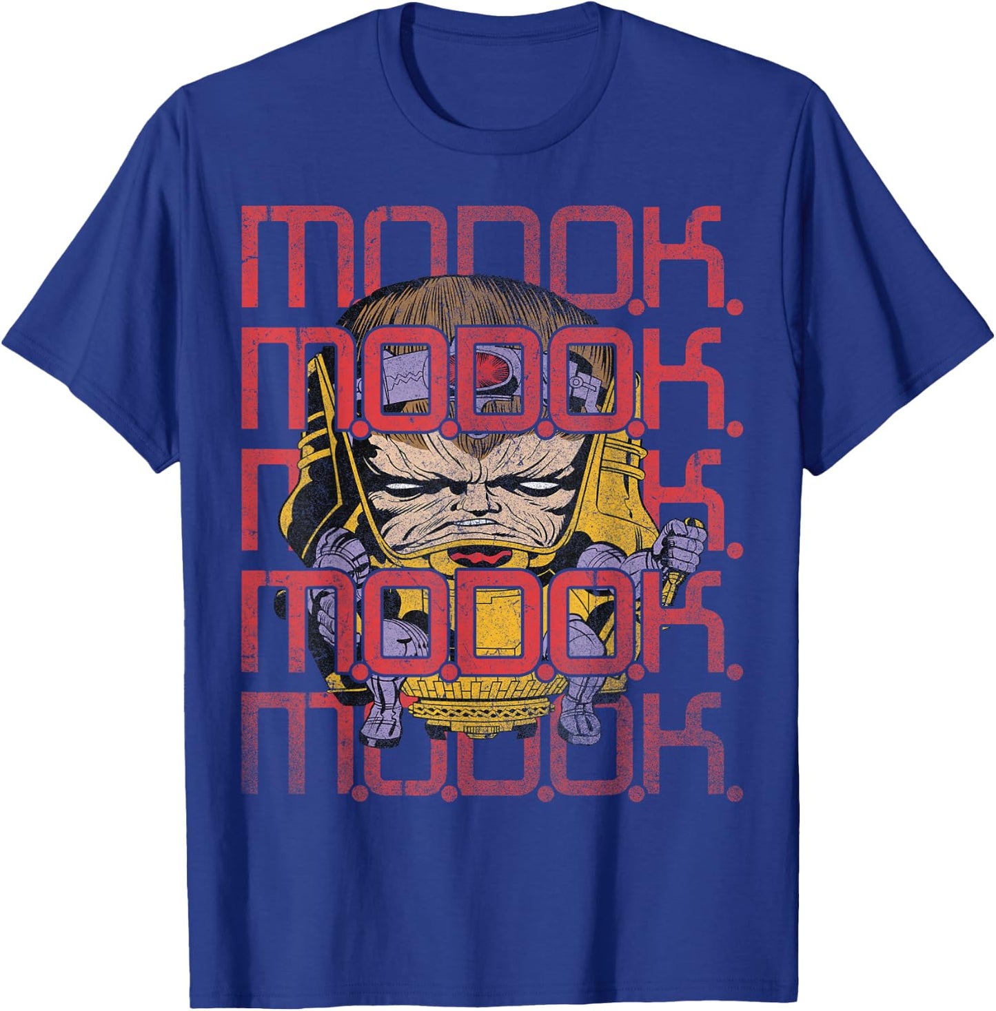 Marvel MODOK Text Stack Portrait T-Shirt - T-Shirt | Royal