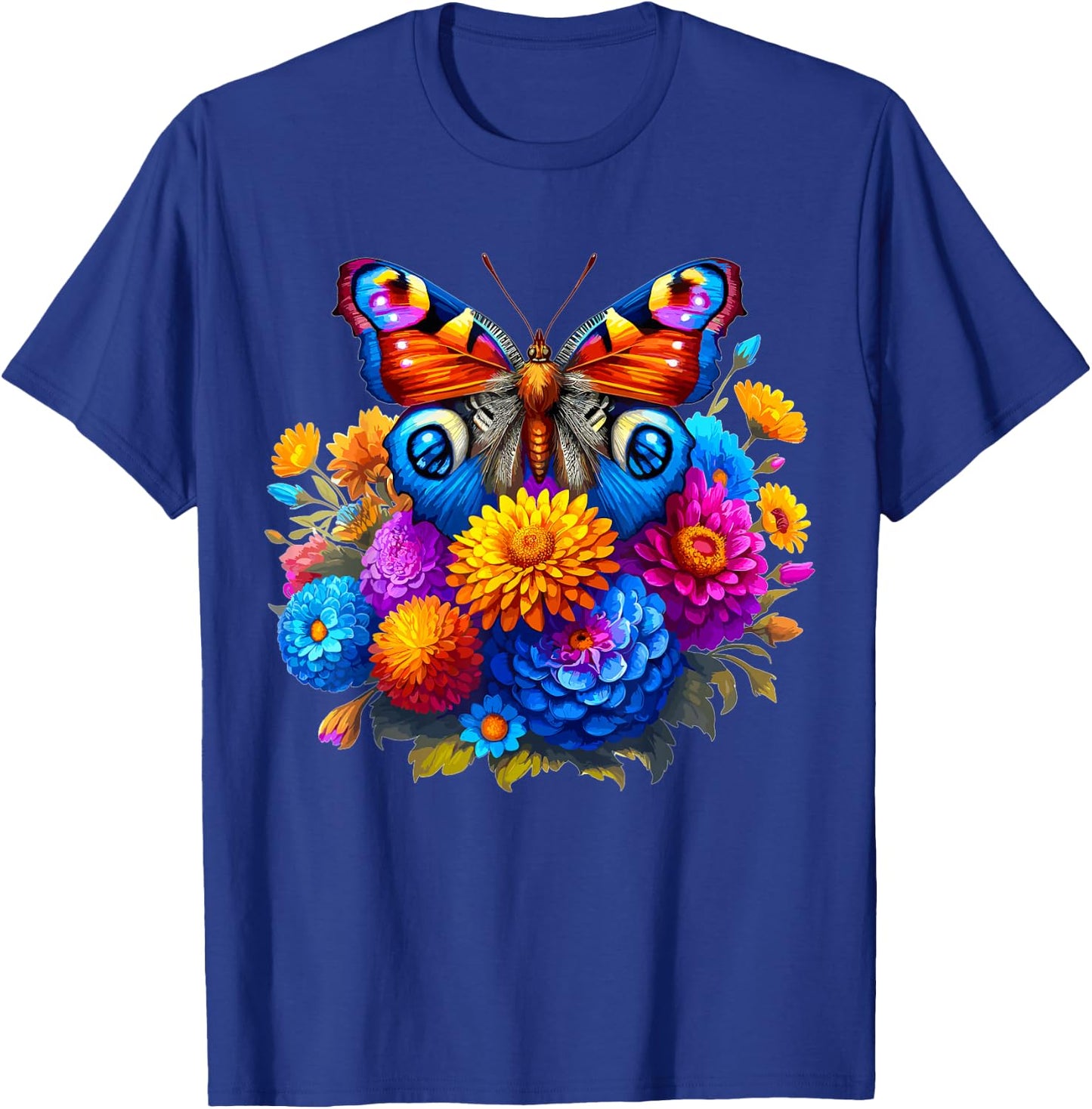 Butterfly With Flowers Aesthetic Butterfly T-Shirt - T-Shirt | Royal