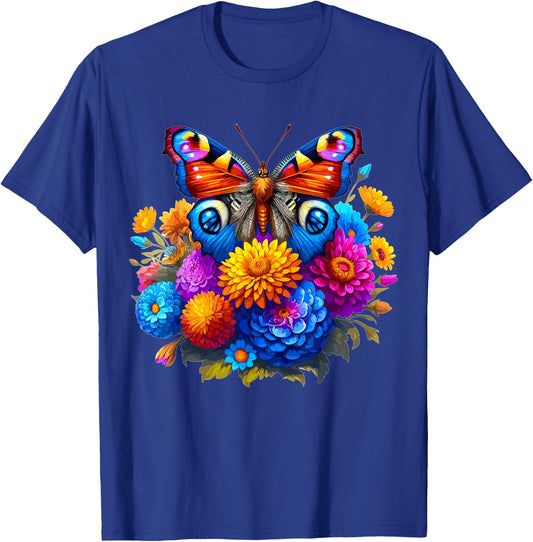 Butterfly With Flowers Aesthetic Butterfly T-Shirt - T-Shirt | Royal
