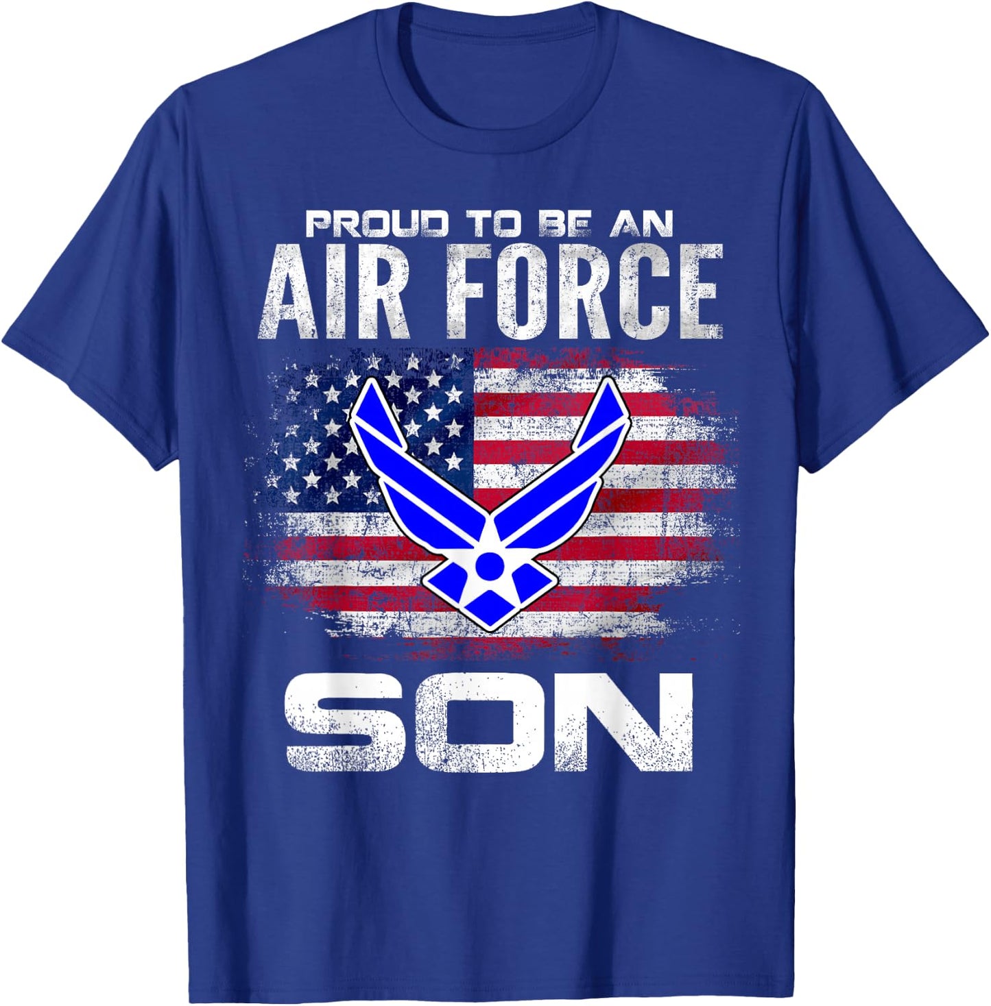 Proud To Be An Air Force Son With American Flag Gift T-Shirt - T-Shirt | Royal