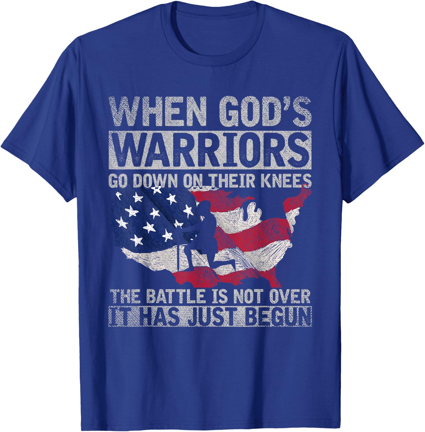 Patriotic Christian Devotee God Christianity US Flag Jesus T-Shirt - T-Shirt | Royal