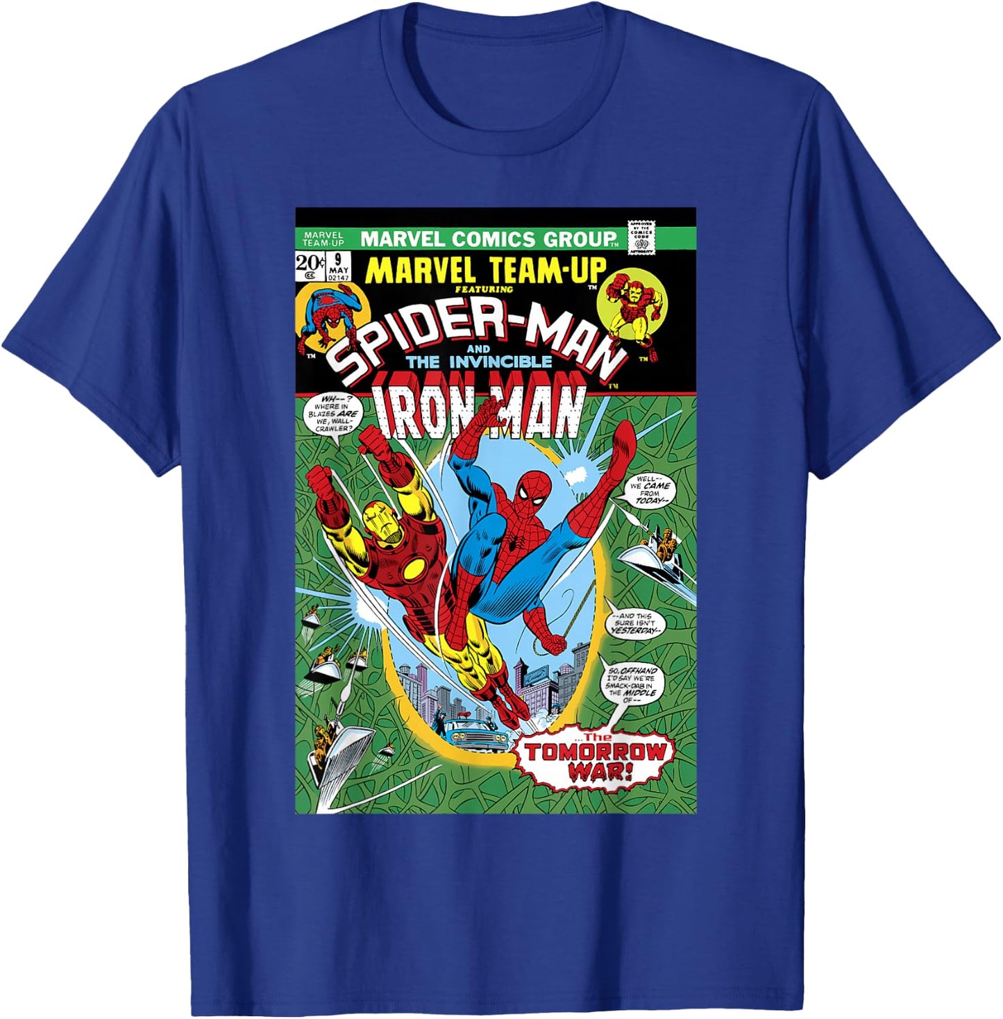 Marvel Team-Up Iron Man & Spider-Man The Tomorrow War Cover T-Shirt - T-Shirt | Royal