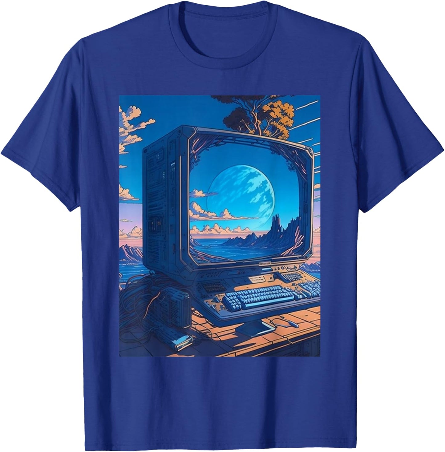 Weirdcore Dreamcore Oddcore Retro Futurism Science Fiction T-Shirt - T-Shirt | Royal