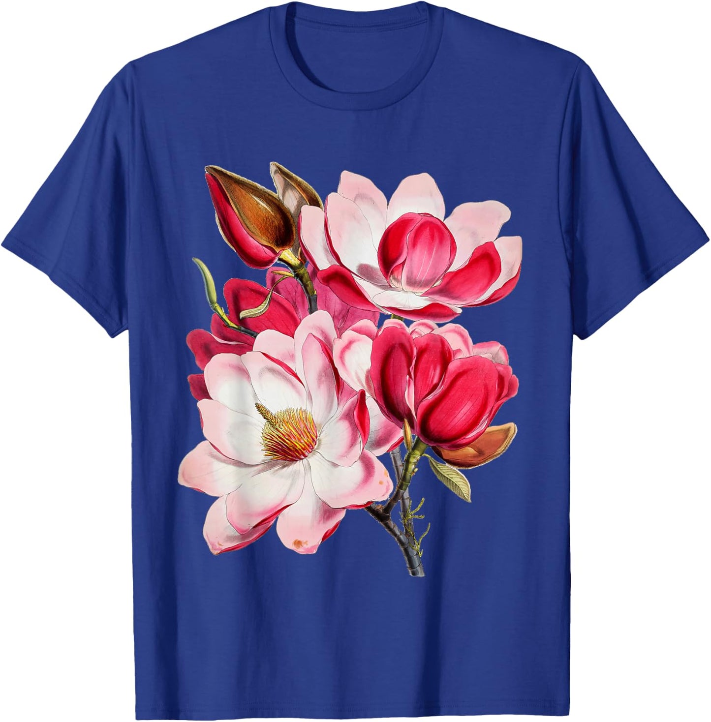 Vintage Pink Magnolia Tree Blooming Flower Fleur T-Shirt - T-Shirt | Royal