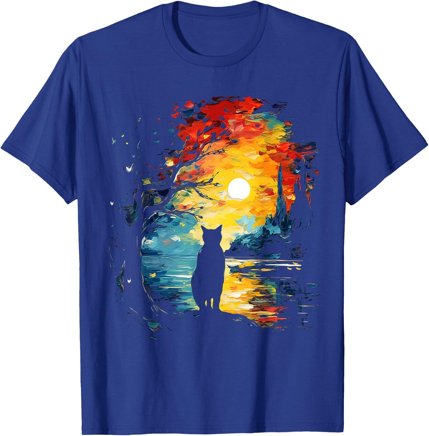 Cat Art Animal Painting Print Graphic Motif Cat T-Shirt - T-Shirt | Royal