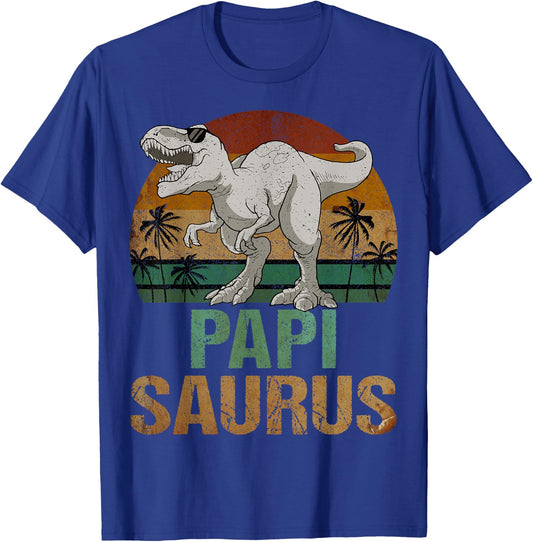 Papisaurus T Rex Dinosaur Papi Saurus Father's Day T-Shirt - T-Shirt | Royal