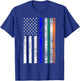 Irish American Flag Thin Blue Line Police St Patrick's Day T-Shirt - T-Shirt | Royal