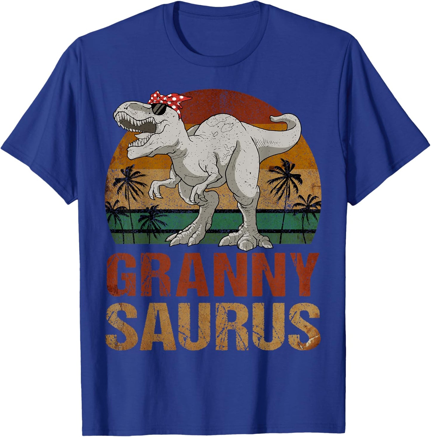 Grannysaurus T Rex Dinosaur Granny Saurus Retro Mother's Day T-Shirt - T-Shirt | Royal