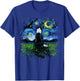 Border Collie Back Starry Night Impressionist Dog Aja Art Women Girls Kids T-Shirt - T-Shirt | Royal
