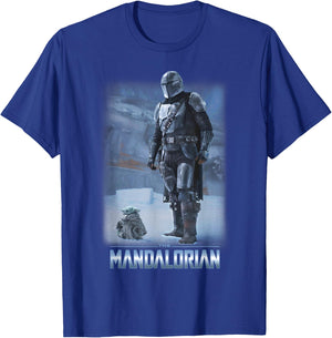 Star Wars: The Mandalorian & The Child Icy Portrait R12 T-Shirt - T-Shirt | Royal