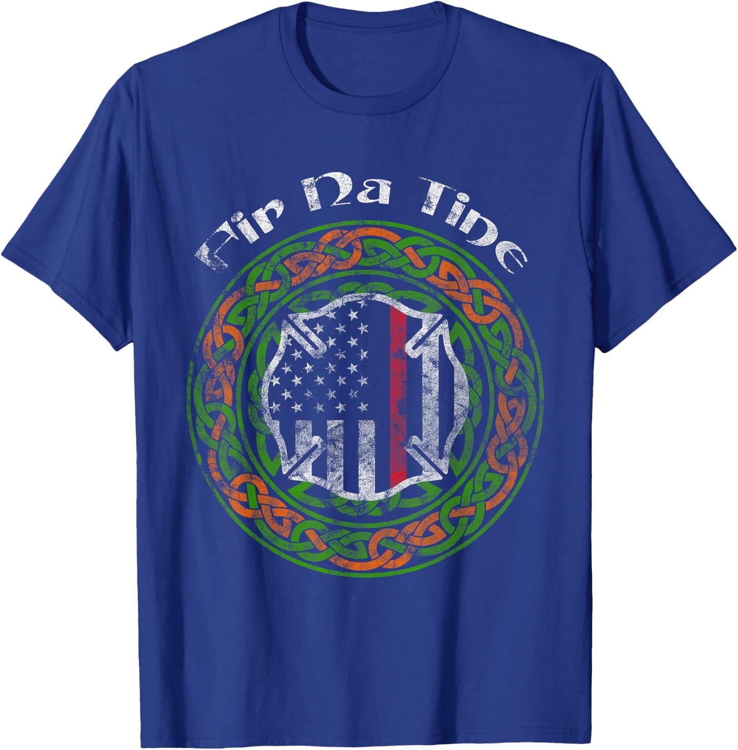 Thin Red Line Fir Na Tine Irish Firefighter T-Shirt - T-Shirt | Royal