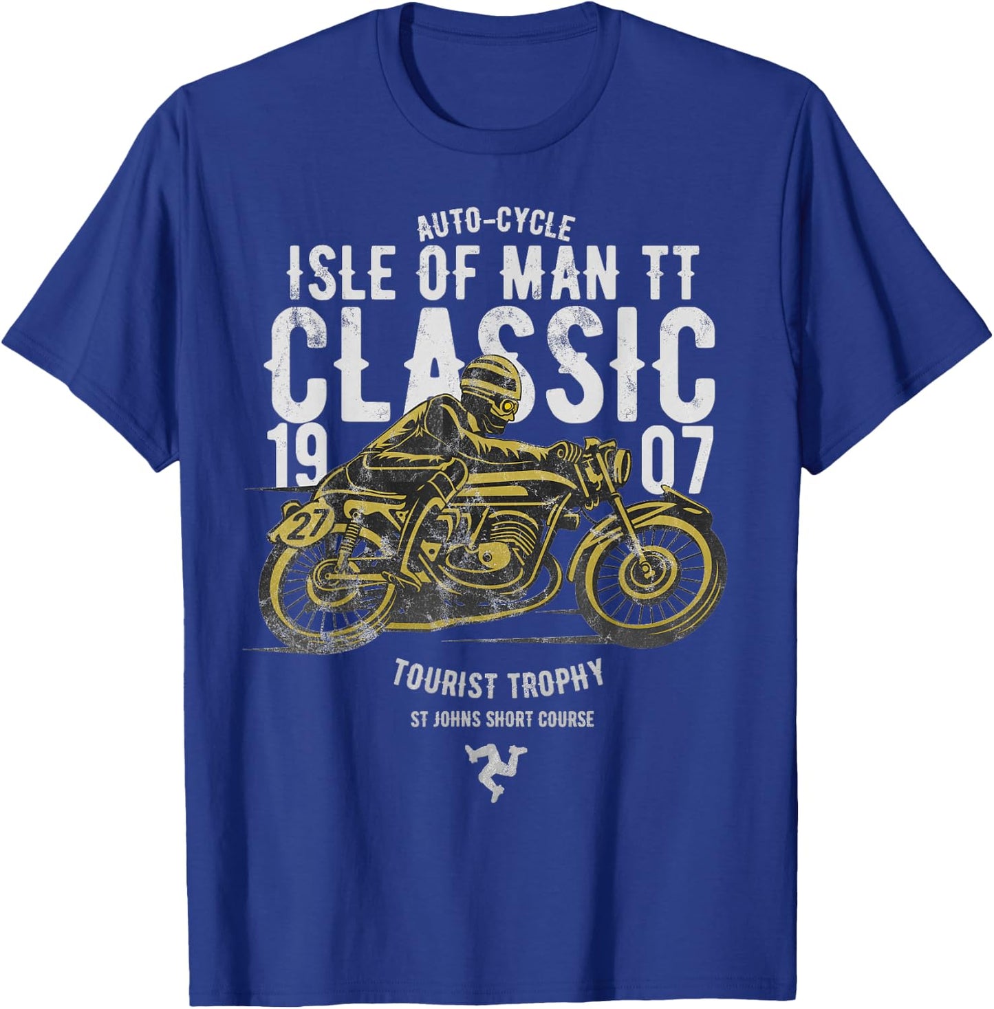 Isle Of Man TT Races Manx Classic Grand Prix Road Racing T-Shirt - T-Shirt | Royal