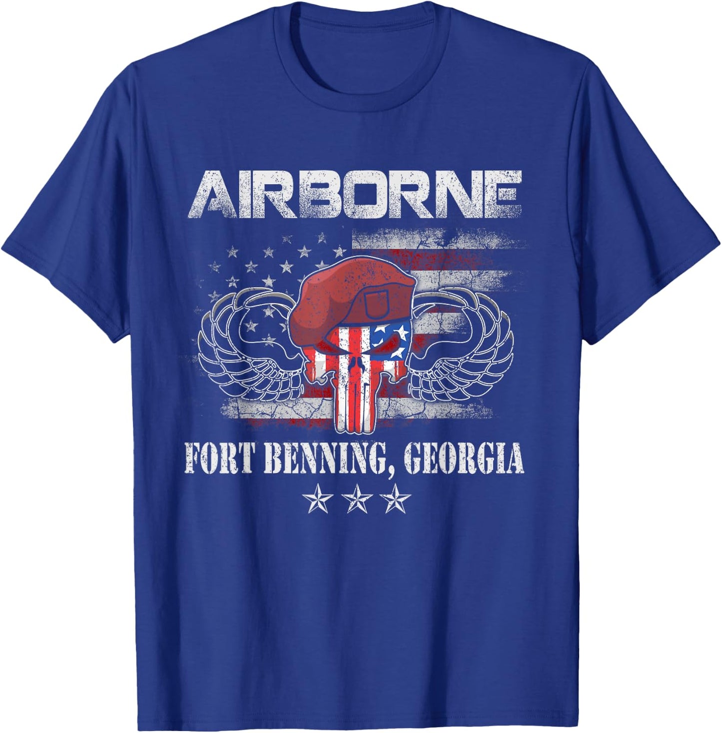 Fort Benning GA Army Base-Airborne , Veterans Day Gift T-Shirt - T-Shirt | Royal
