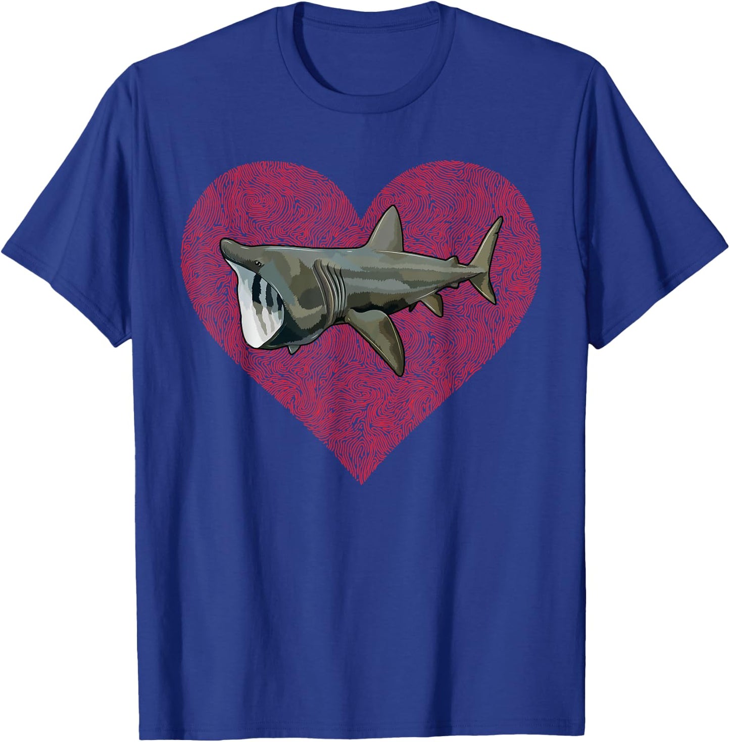 Basking Shark Valentines Day Love Fingerprint T-Shirt - T-Shirt | Royal