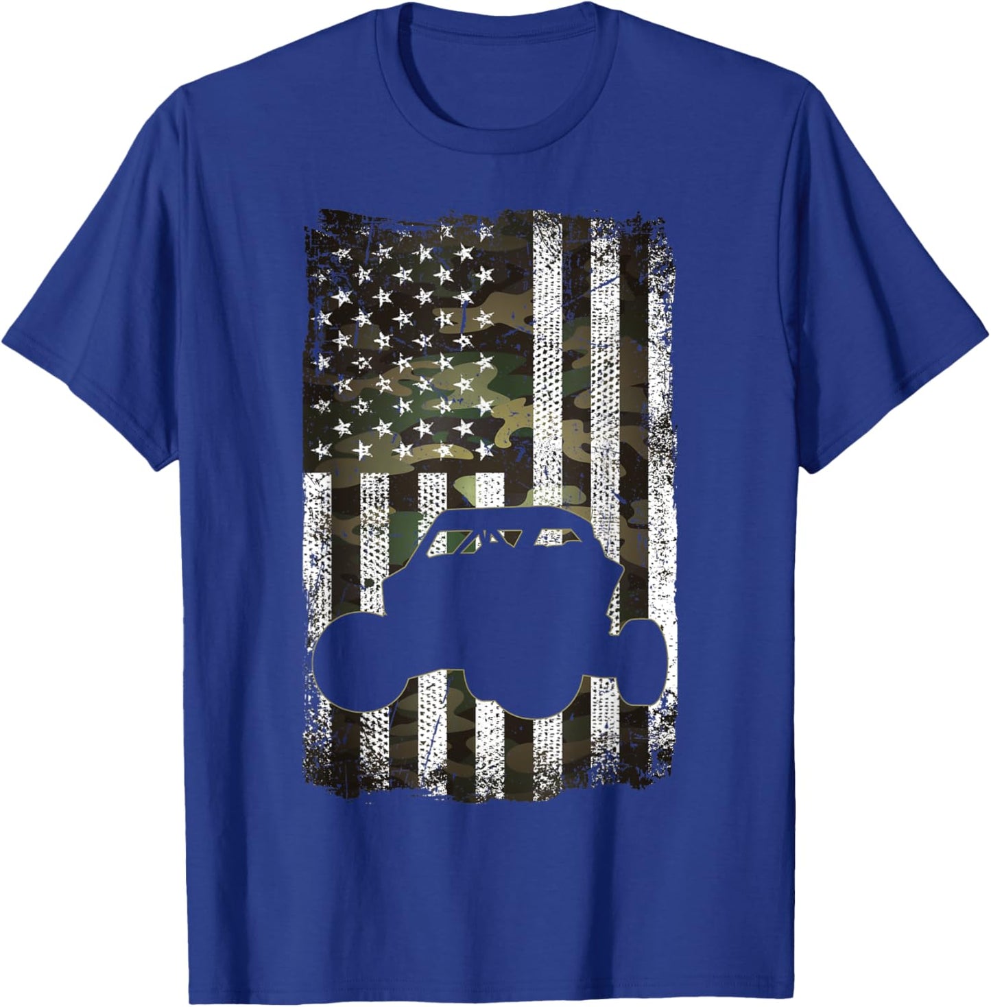 Camo American Flag UTV SXS USA Flag Camouflage 4 Wheelers Men T-Shirt - T-Shirt | Royal