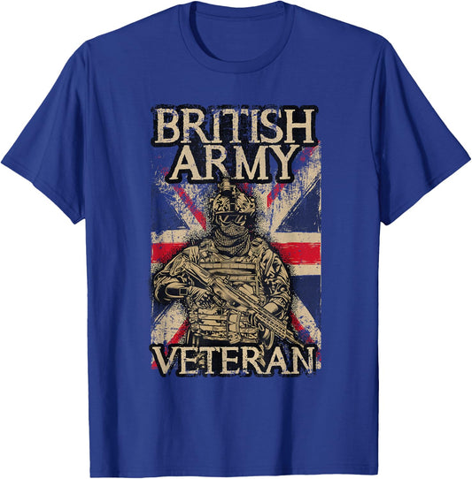 British Army Veteran Soldier Union Jack Flag UK Armed Forces T-Shirt - T-Shirt | Royal