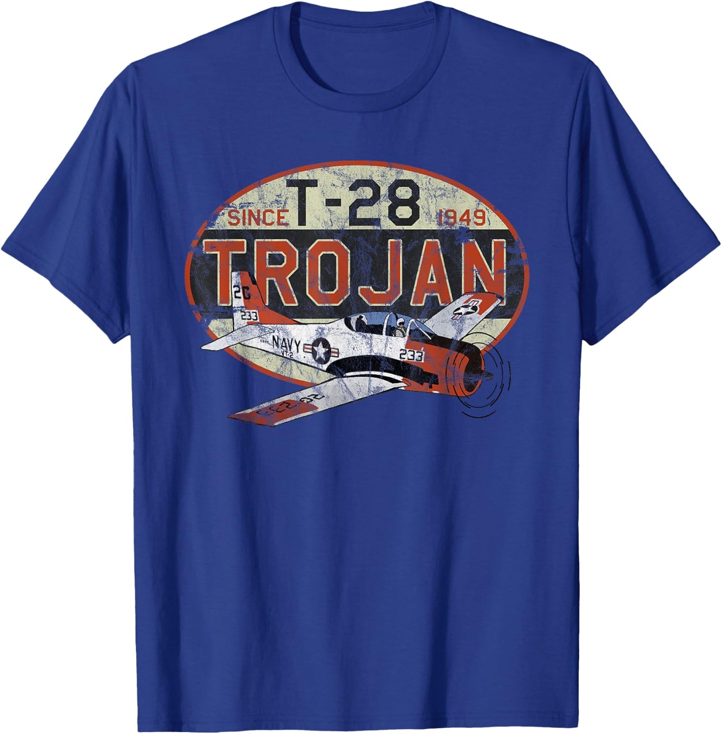 Designed For Flight T-28 Trojan 'Since 1949' Airplane Pilot Vintage Black Men's Medium T-Shirt - T-Shirt | Royal
