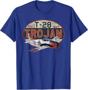 Designed For Flight T-28 Trojan 'Since 1949' Airplane Pilot Vintage Black Men's Medium T-Shirt - T-Shirt | Royal