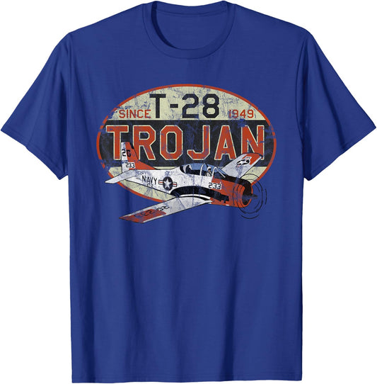 Designed For Flight T-28 Trojan 'Since 1949' Airplane Pilot Vintage Black Men's Medium T-Shirt - T-Shirt | Royal