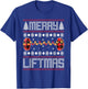 Xmas Apparel Merry Liftmas Christmas Gym Workout Weightlifting Fitness T-Shirt - T-Shirt | Royal