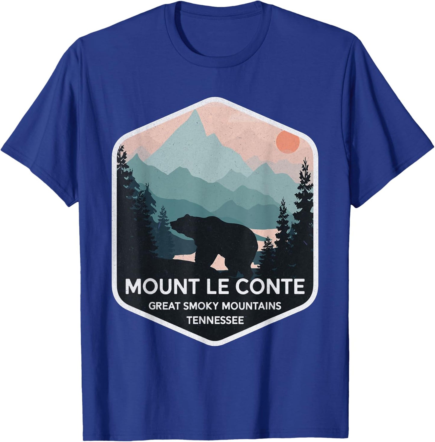 Mount Le Conte Great Smoky Mountains Tennessee Vintage Bear T-Shirt - T-Shirt | Royal
