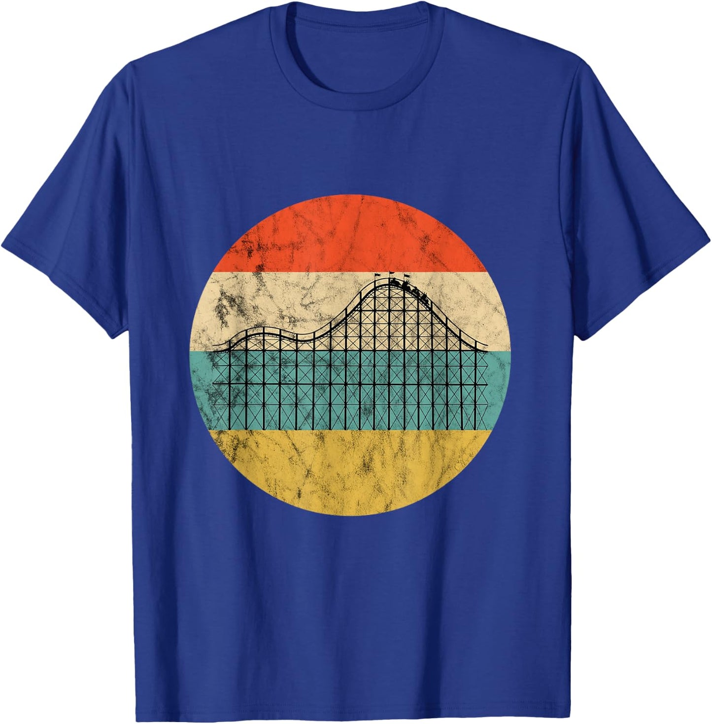 Roller Coaster Lover Retro Theme Park Thrillseekers T-Shirt - T-Shirt | Royal