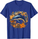 Dolphin Flowers Art Animal Sculpture Graphic Dolphin T-Shirt - T-Shirt | Royal
