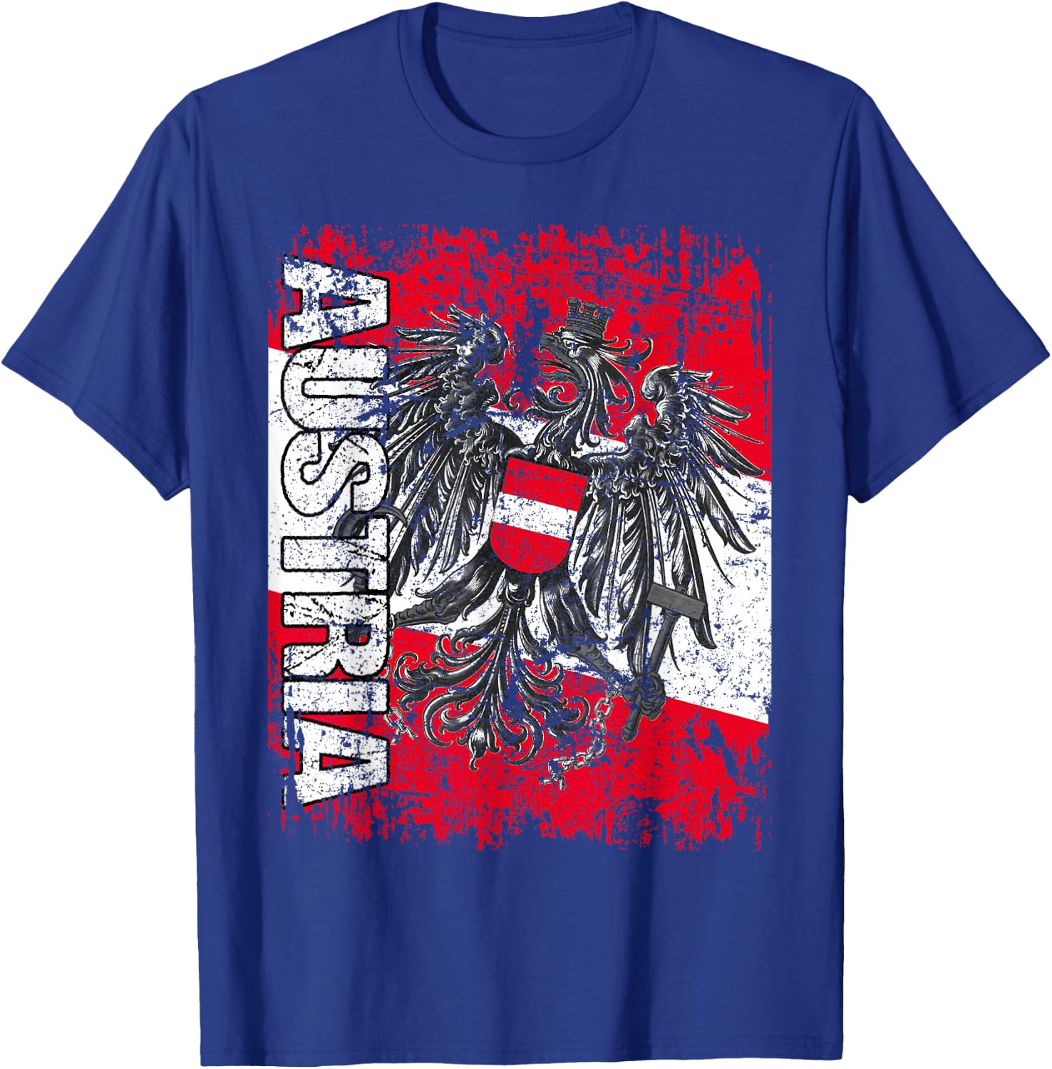 AUSTRIA Flag Vintage Distressed AUSTRIA T-Shirt - T-Shirt | Royal