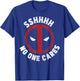 Marvel Deadpool Sshhhh No One Cares Logo T-Shirt - T-Shirt | Royal