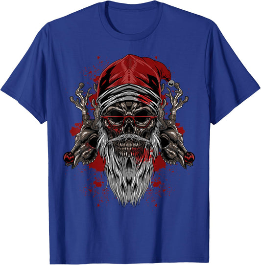 Evil Santa Skull Heavy Xmas Gift T-Shirt - T-Shirt | Royal