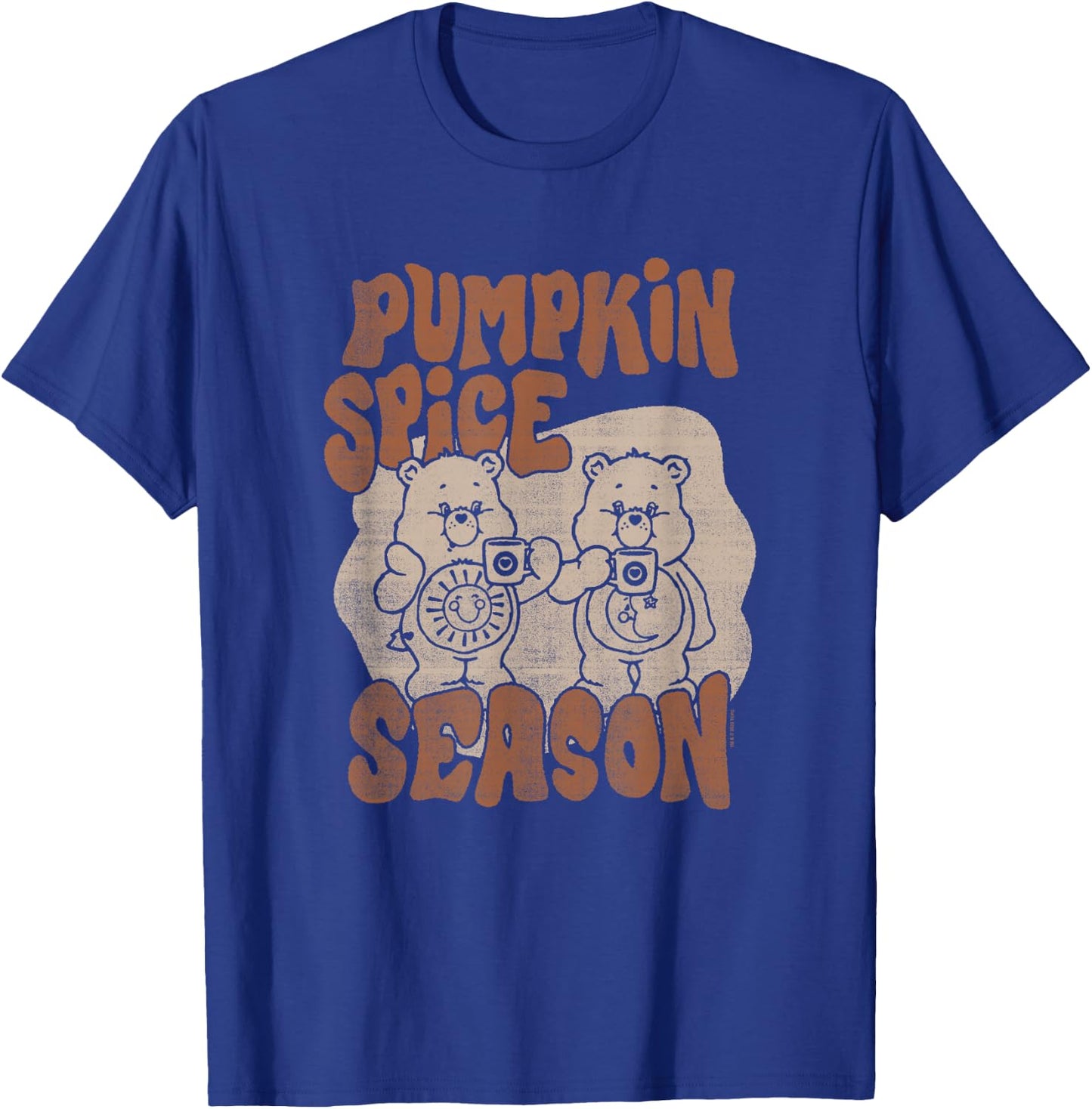 Care Bears Thanksgiving Vintage Pumpkin Spice Season Duo T-Shirt - T-Shirt | Royal