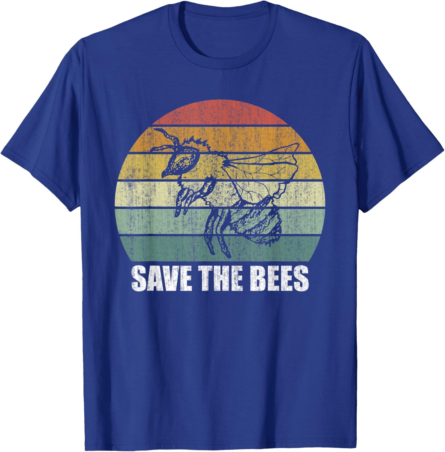 Retro Save The Bees Shirt Funny Bee Lover Gifts Bee Kind T-Shirt - T-Shirt | Royal
