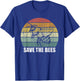 Retro Save The Bees Shirt Funny Bee Lover Gifts Bee Kind T-Shirt - T-Shirt | Royal