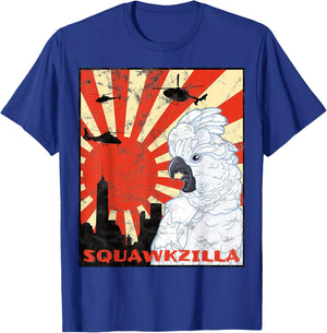 Squawk Zilla Umbrella Cockatoo Parrot Squawking T-Shirt - T-Shirt | Royal