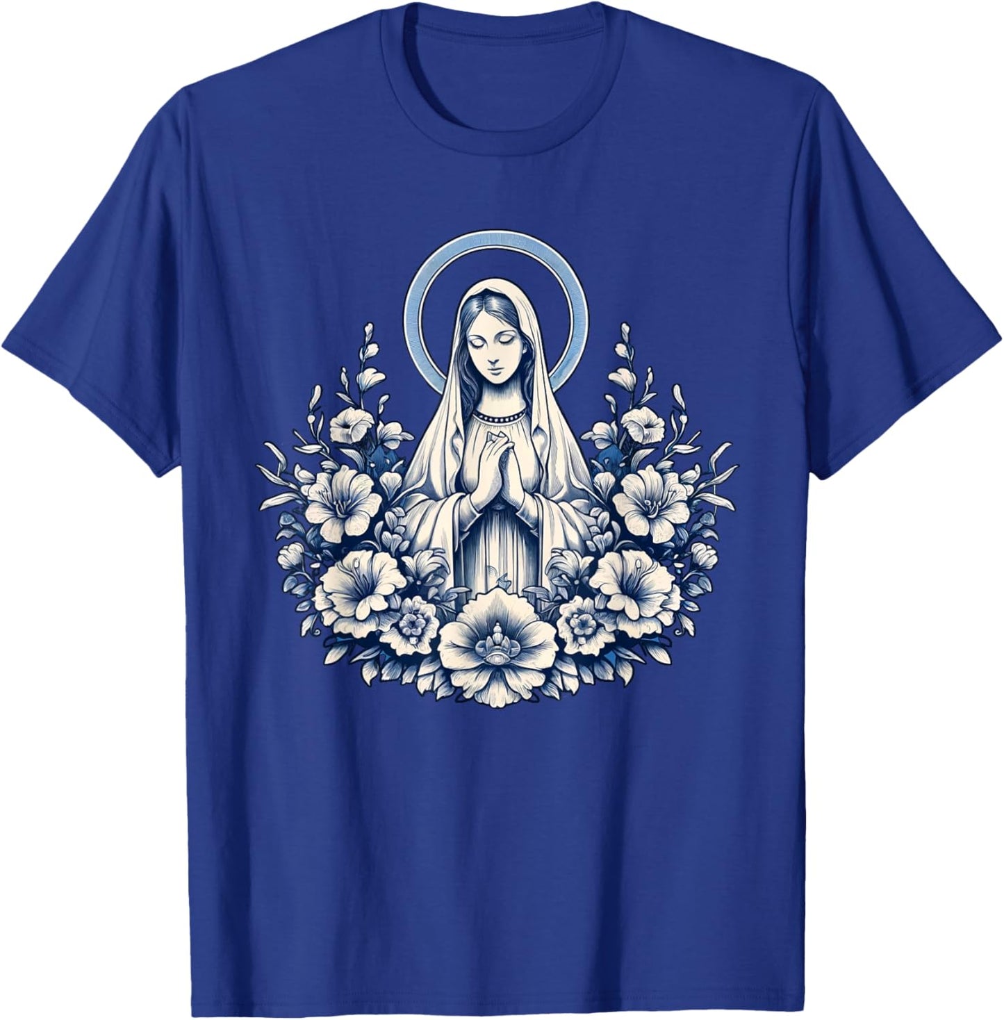 Our Lady of Lourdes Powerful Symbol Mother Mary Saint Mary T-Shirt - T-Shirt | Royal