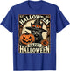 Vintage Halloween Shirt Black Cat With Witches Hat Women Kids T-Shirt - T-Shirt | Royal