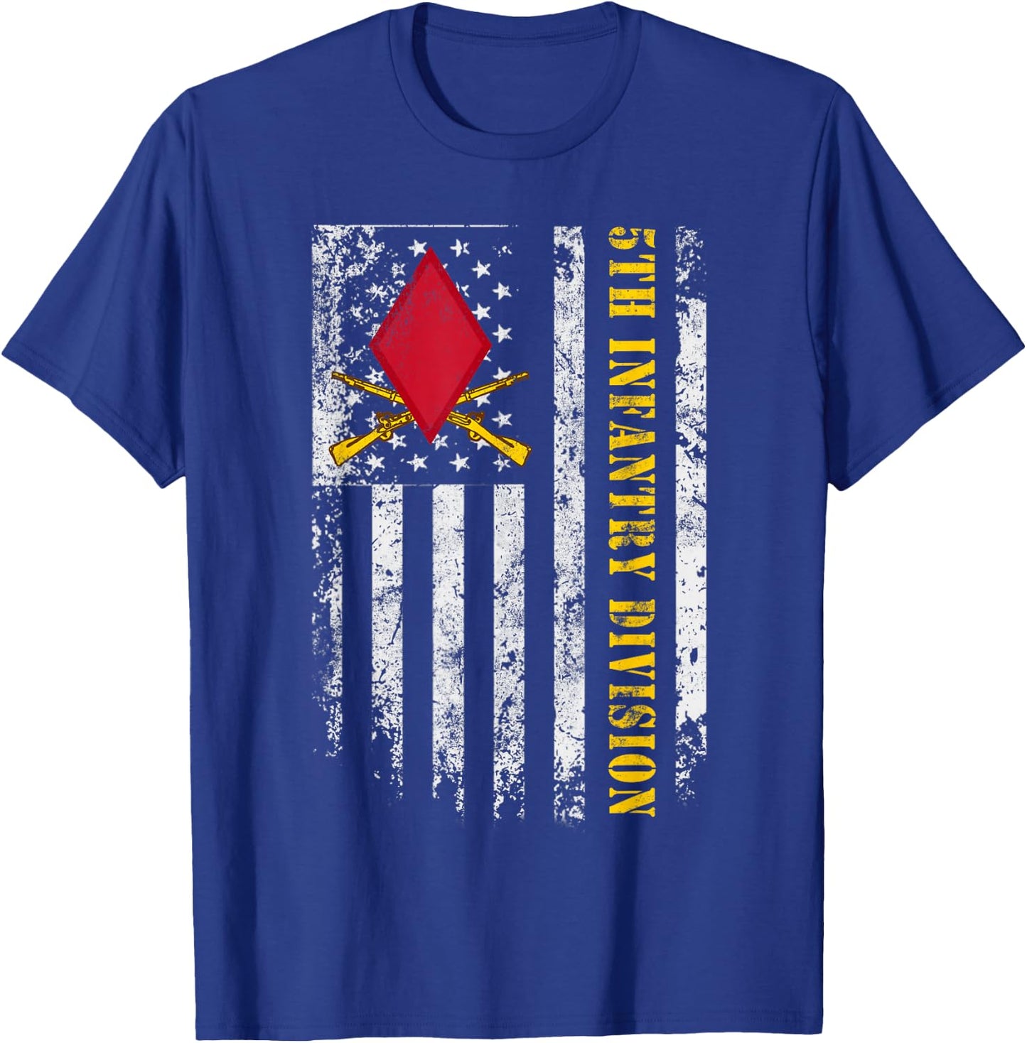 5th Infantry Division "Red Diamond" Shirt Flag Veterans Day T-Shirt - T-Shirt | Royal