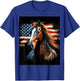 Patriotic Horse American Flag Horseback Riding Western Farm T-Shirt - T-Shirt | Royal