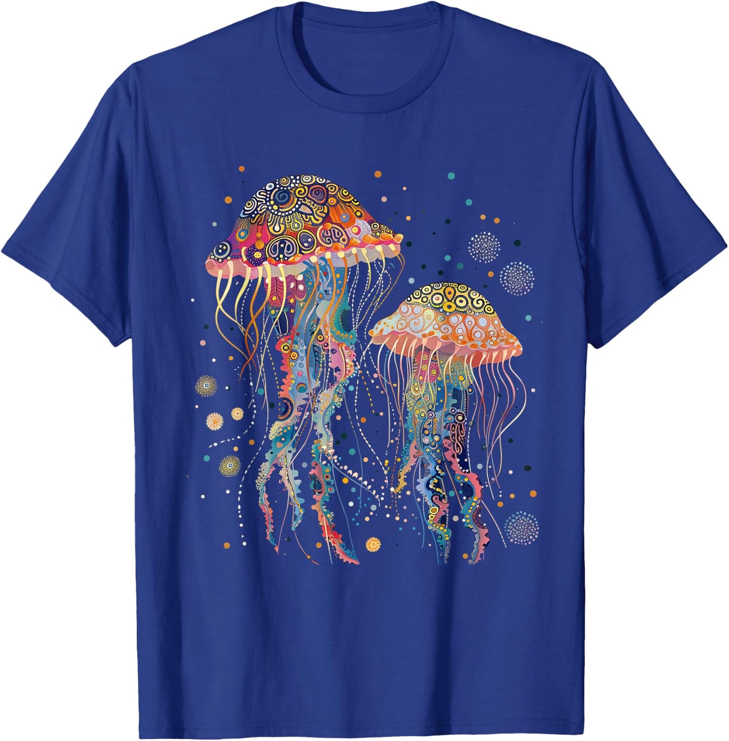 Jellyfish Colorful Flower Patterns Scuba Diving Diver Ocean T-Shirt - T-Shirt | Royal