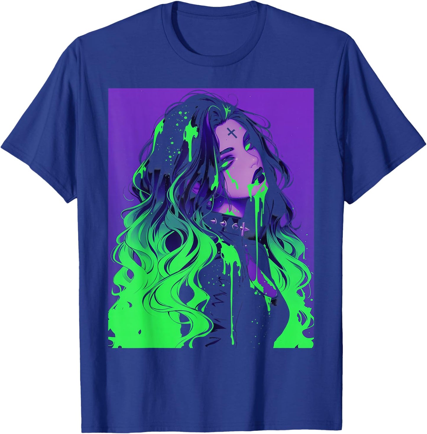 Cybergoth Cybercore Grunge Punk Goth Girl Alt Anime Manga T-Shirt - T-Shirt | Royal