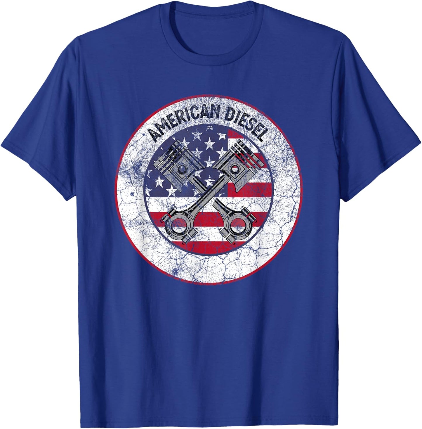 American Diesel Flag Vintage Diesel Mechanic Smoke Trucks T-Shirt - T-Shirt | Royal