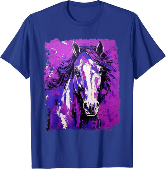 Farm Animal Purple Horse T-Shirt - T-Shirt | Royal