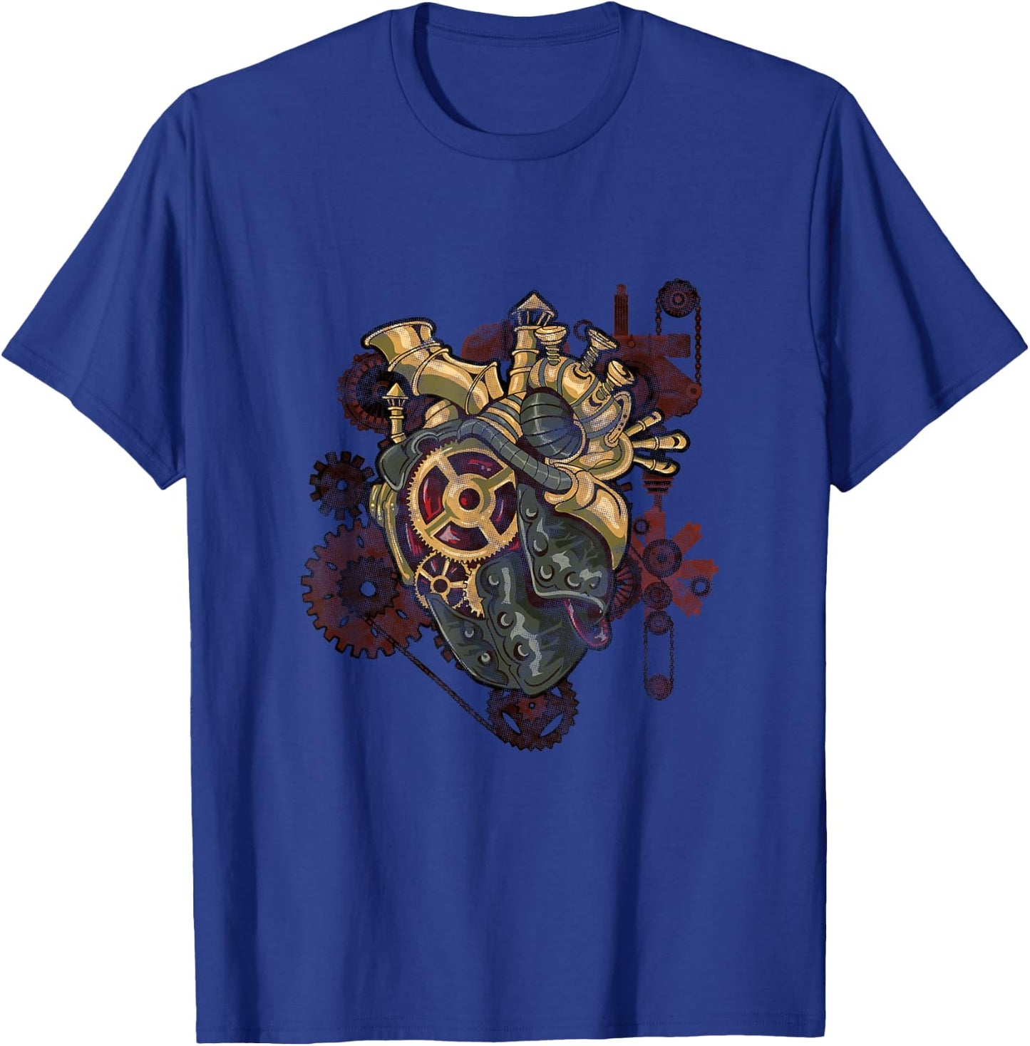 Steampunk Heart Robot Cosplay Scifi Mechanical Gears Anatomy T-Shirt - T-Shirt | Royal