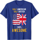 American Great Britain Flag - Half American Half British T-Shirt - T-Shirt | Royal